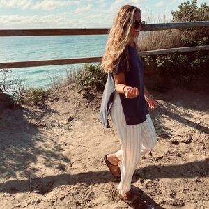 Anthropologie Striped Flowy Beach Pants